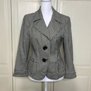 VotreNom Women’s Black/White Houndstooth Blazer Size 6